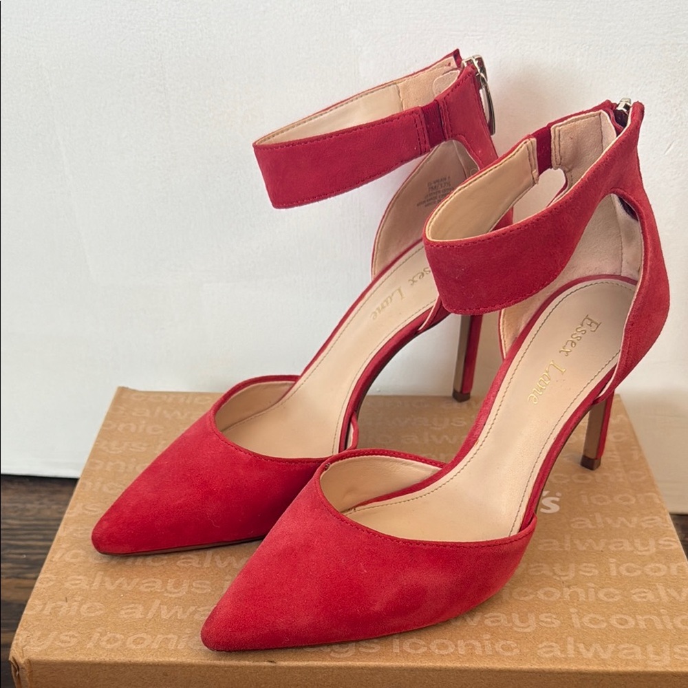 Elegant Red Suede Heels